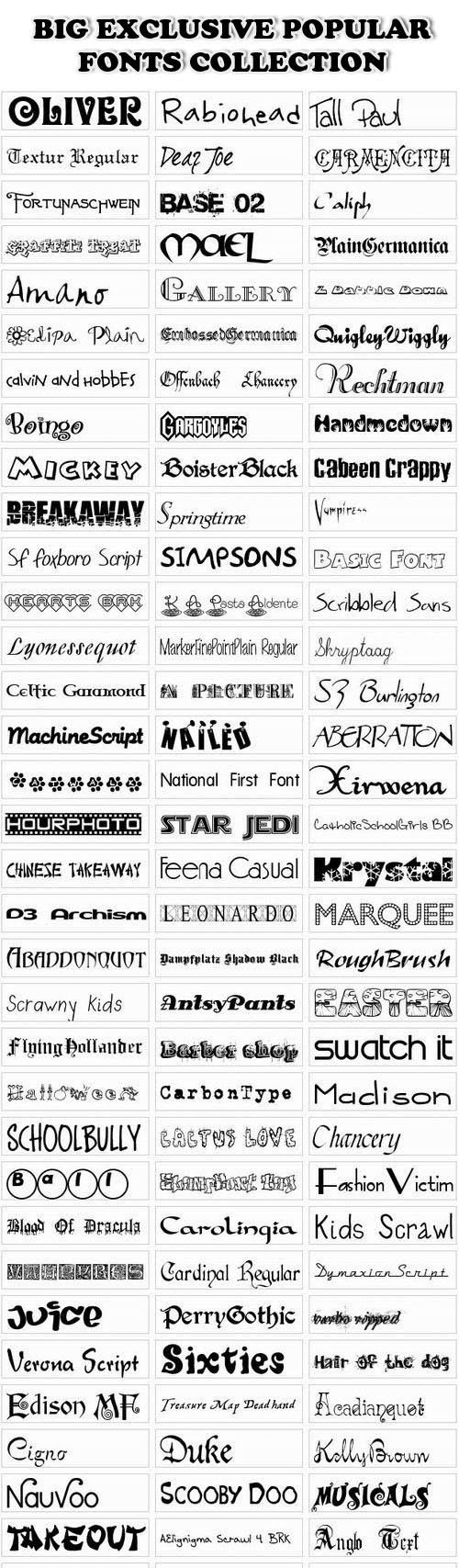 Big Exclusive Popular Fonts Collection