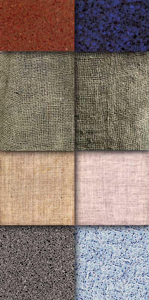 A set of fabric textures