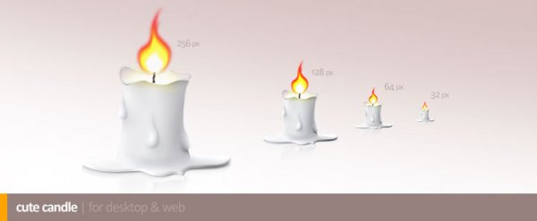 Cute Candle. ������ � ������� ICO, PNG
