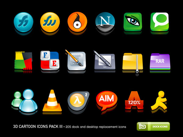 3D Cartoon Icons Pack III - ������
