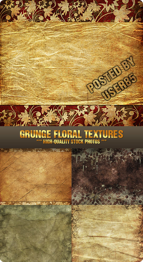 Stock Photo - Grunge Floral Textures