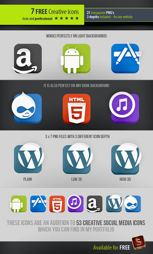 7 Creative Icons Pack
