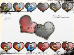 Hearts Icon Pack. ������ � ������� ICO, PNG