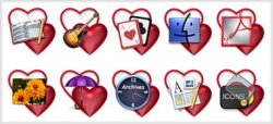 Heart Icons. ������ � ������� PNG
