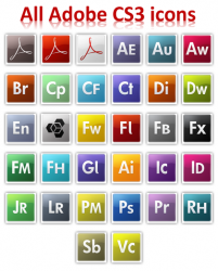 All Adobe CS3 Program Icons. ������ � ������� ICO, PNG