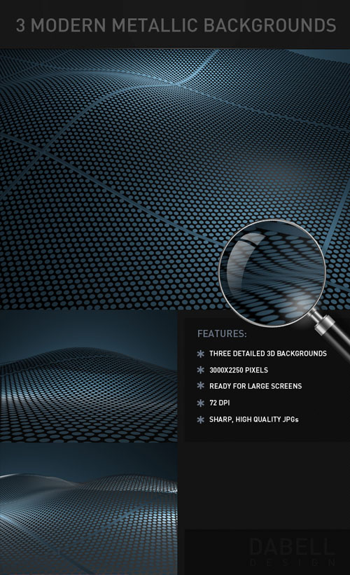 3 Modern Metallic BackGrounds - GraphicRiver