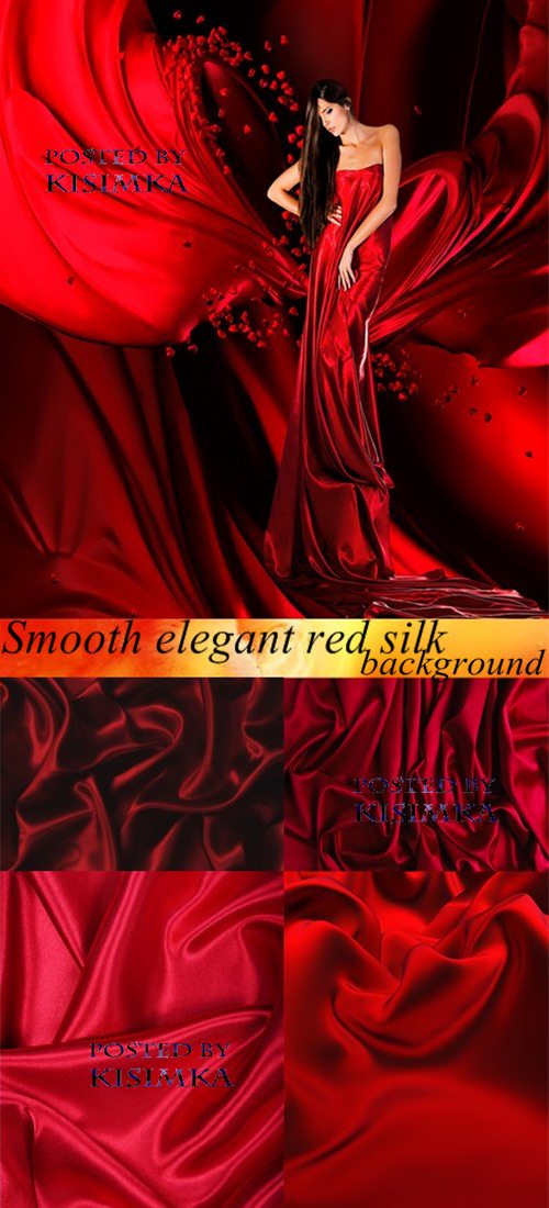 Stock Photo: Smooth elegant red silk background