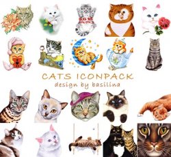 Cats Icons. ������ � ������� ICO, PNG
