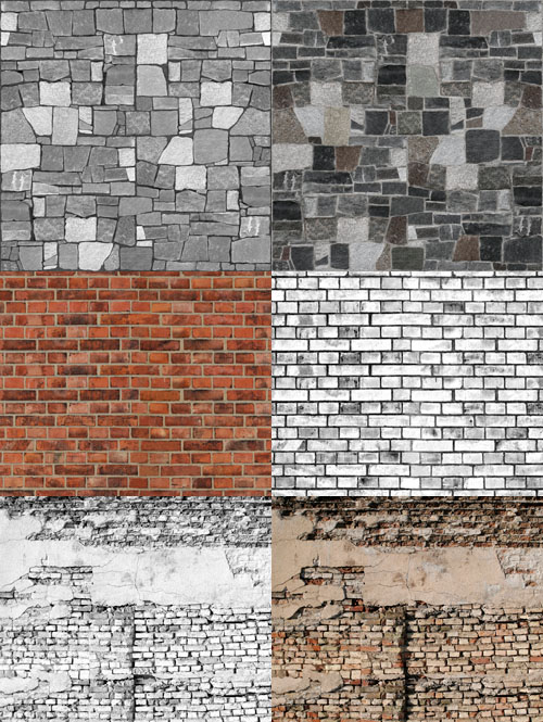 A set of stone walls texture