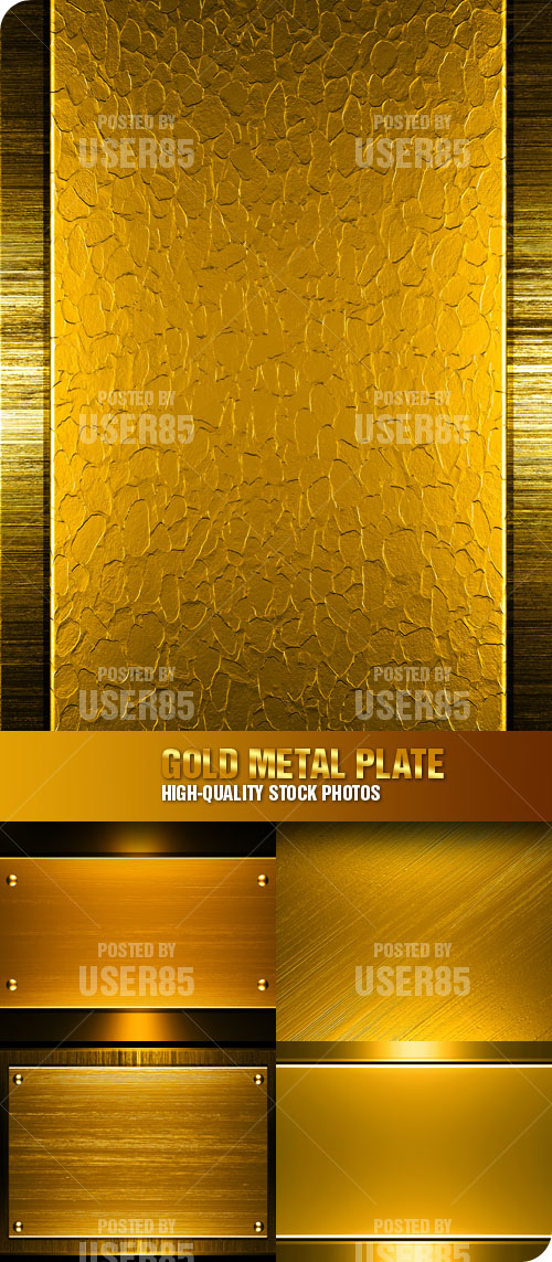 Stock Photo - Gold Metal Plate