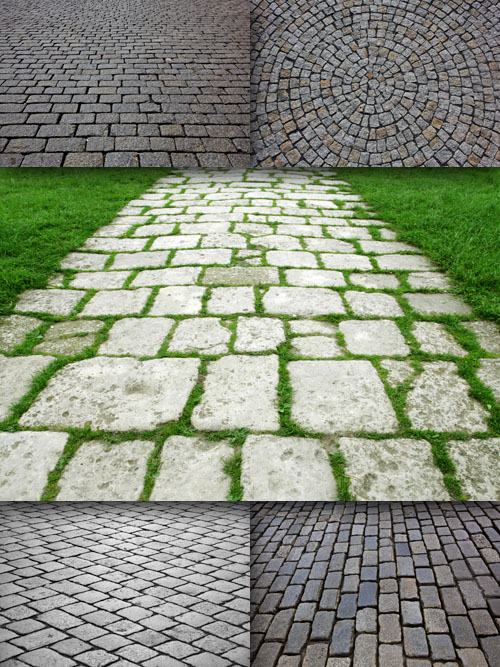 A set of textures stone road