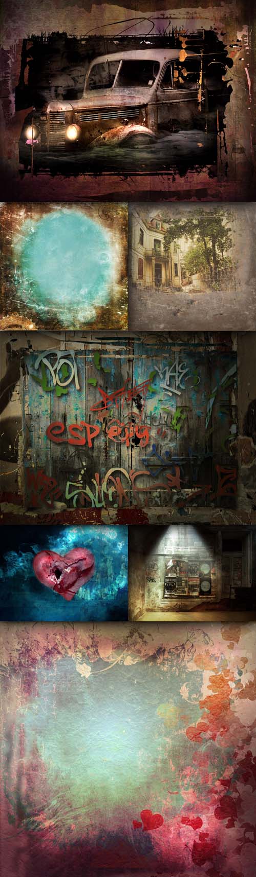 A set of vintage textures