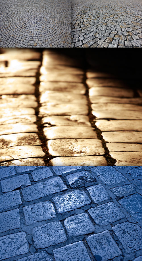 The road from a stone set of textures