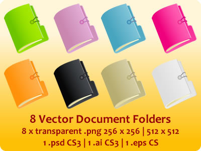 Vector Document Folders Icons