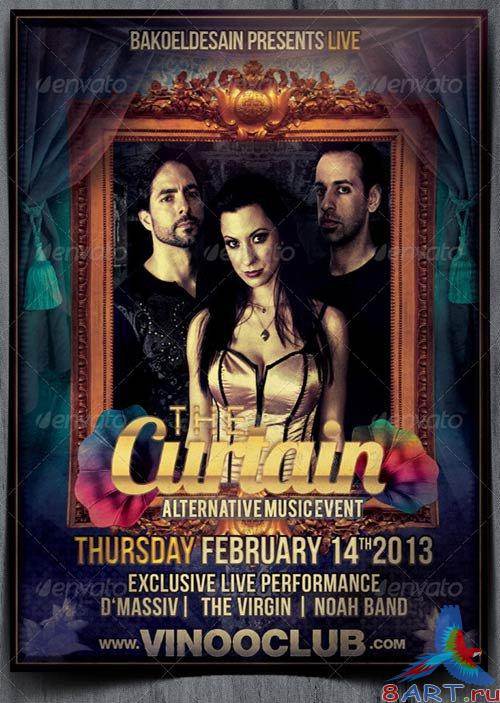 GraphicRiver The Curtain Music Flyer