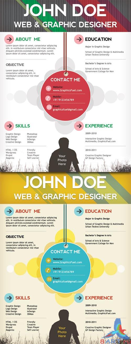 Creative resume / CV PSD template (CMYK print-ready)