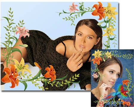 Photoframe-Colourful lily - Красочные лилии( Рамка в видах фото) Photoframe-Colourful lily - Красочные лилии( Рамка в видах фото)