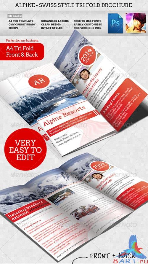 GraphicRiver Alpine Swiss Trifold Brochure Template