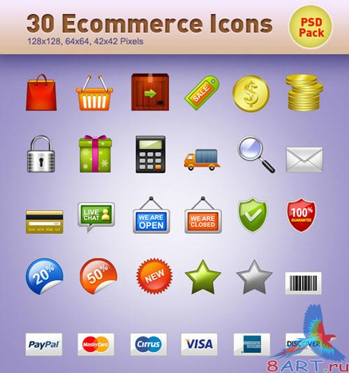 PSD Template - 30 E-Commerce Icons