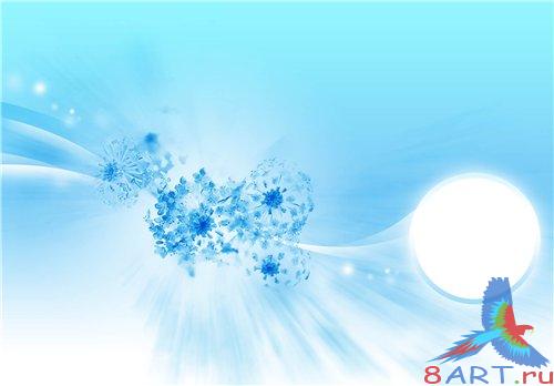 PSD - Light Blue Floral Theme
