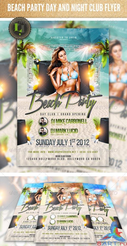 GraphicRiver Beach Party - Day and Night Club Flyer