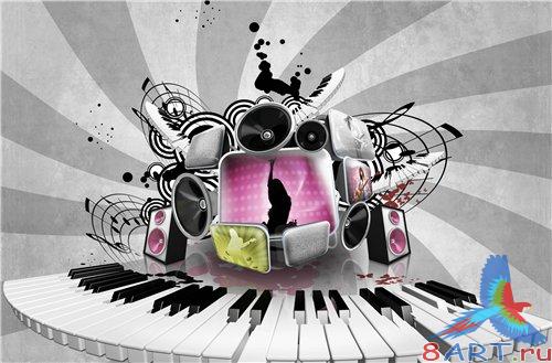 PSD - Grey Music Abstract Theme