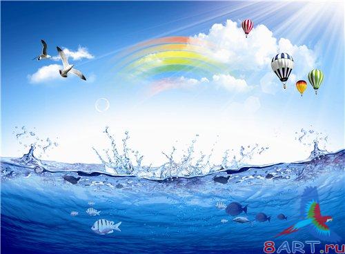 PSD - Balloons over the ocean PSD - Balloons over the ocean