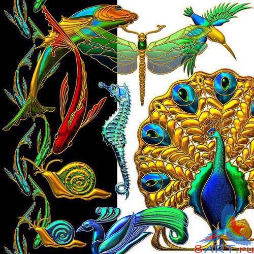 Luscious Art Nouveau Animal Ornaments