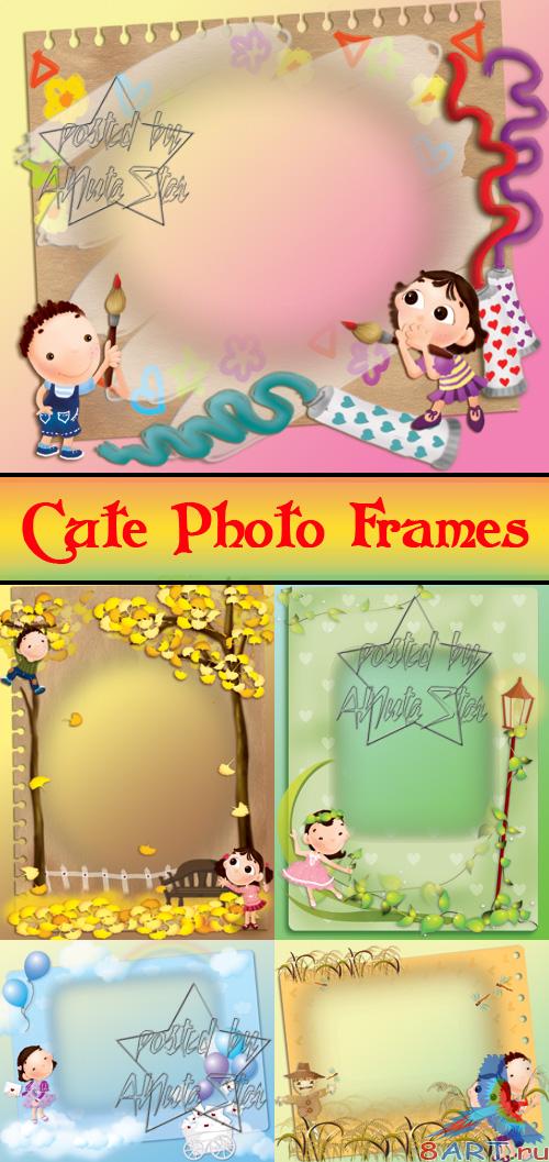 �������������� ������� ���������  Cute Photo Frames PSD Collections
