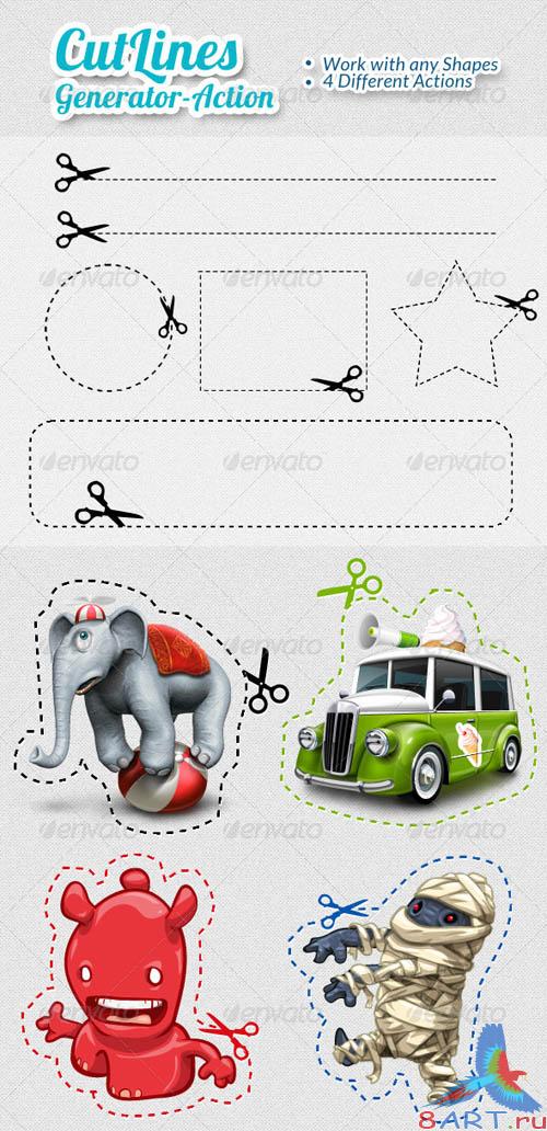 GraphicRiver Scicors Cut Lines Generator