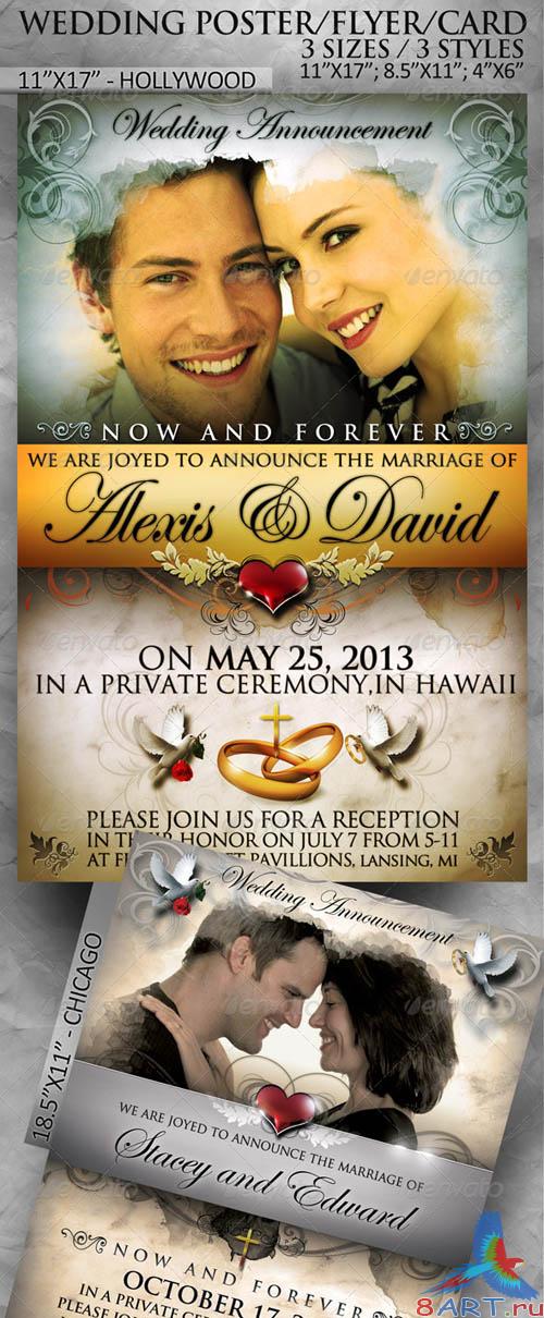 GraphicRiver Wedding Poster / Flyer / Card in 3 sizes