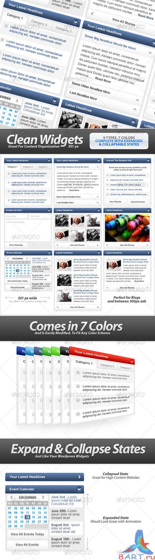 Clean Widgets Designs.For High-Content Sites [GraphicRiver]