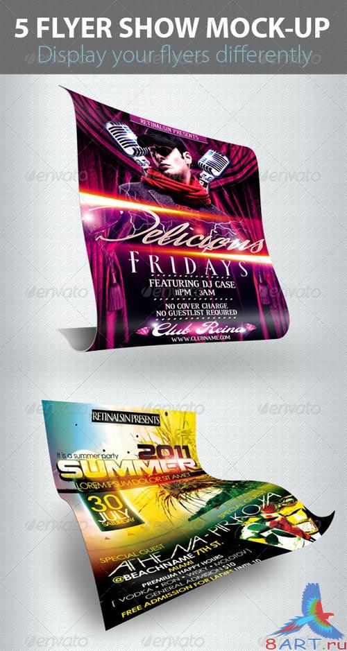 GraphicRiver 5 Flyers Show Mock-up