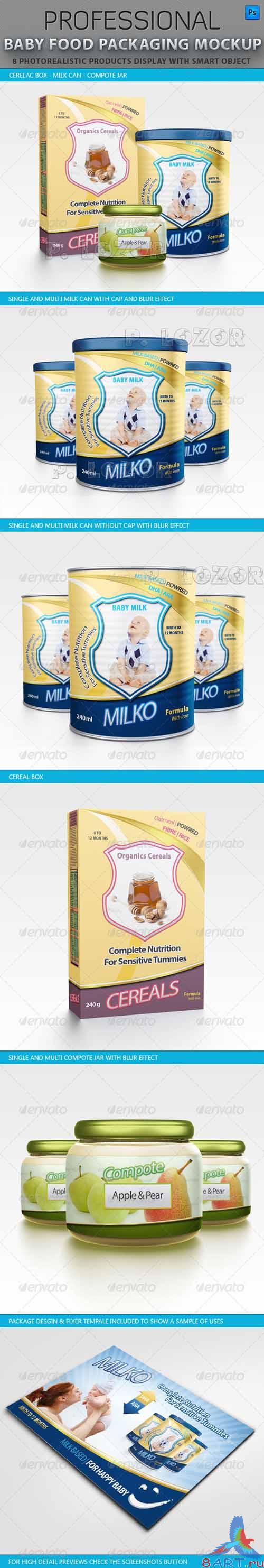 Graphicriver Baby Food Packaging Design Mockup