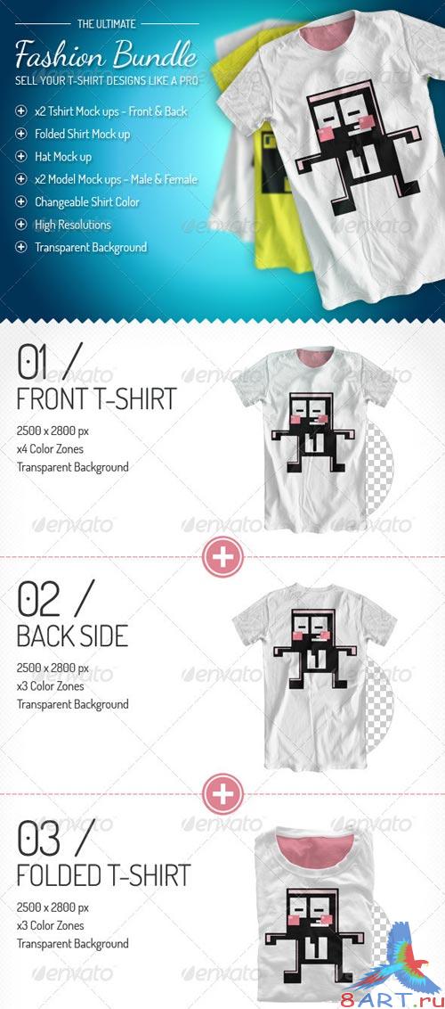 GraphicRiver Fashion Bundle - x3 T-shirt / x2 Models / Hat