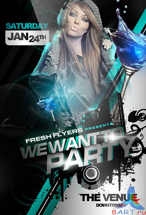 PSD Template - We Want to Party Club