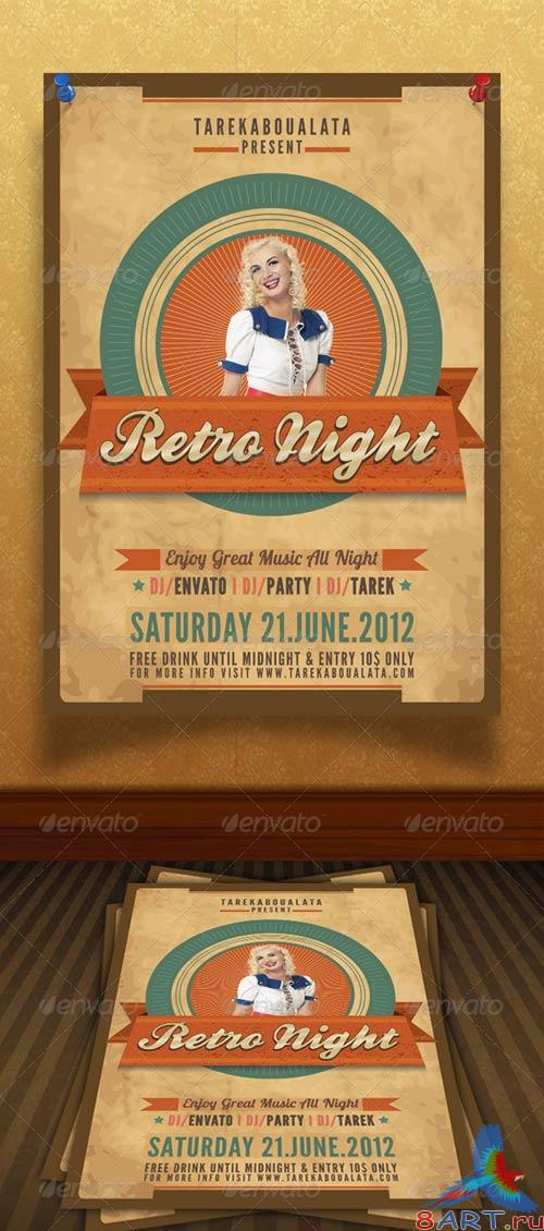 GraphicRiver Retro Night flyer