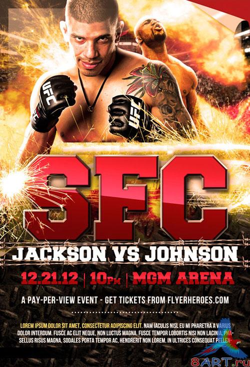 MMA/UFC Fight Night Flyer/Poster PSD Template