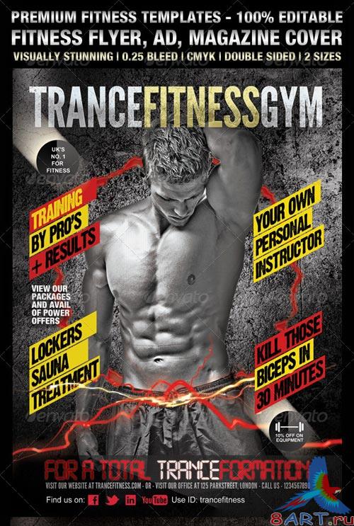 GraphicRiver TranceFitness Flyer, AD or Magazine Cover Template GraphicRiver TranceFitness Flyer, AD or Magazine Cover Template