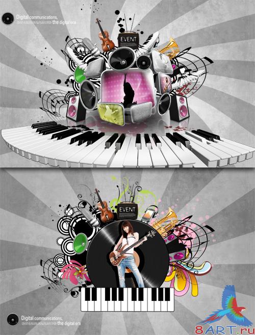 Music Backgrounds - PSD Sources