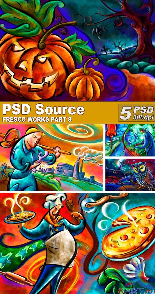 PSD Illustrations - Fresco works 8 PSD Illustrations - Fresco works 8