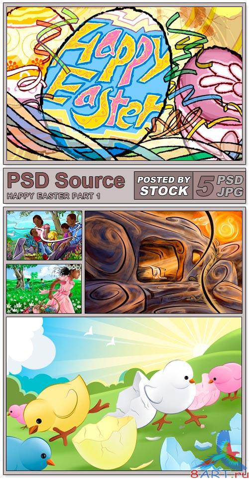 Layered PSD Files - Happy easter 1