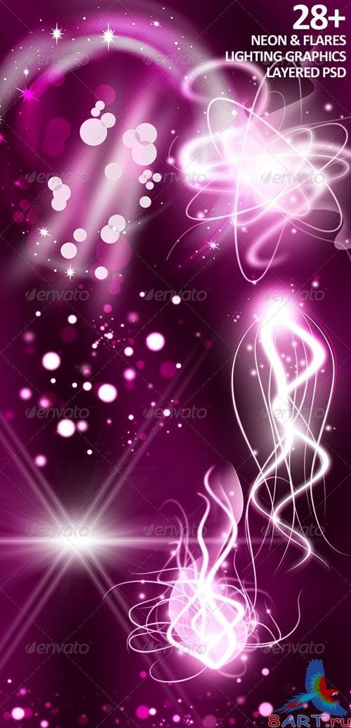 GraphicRiver 28+ Neon/Flares Lighting Layered PSD GraphicRiver 28+ Neon/Flares Lighting Layered PSD