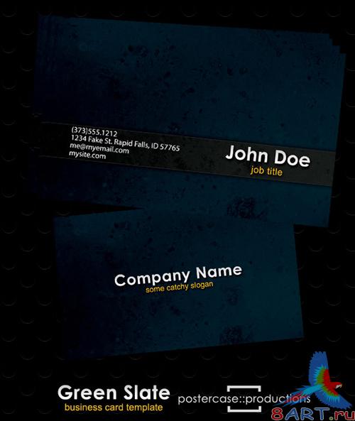 Green Slate Business Card (PSD)