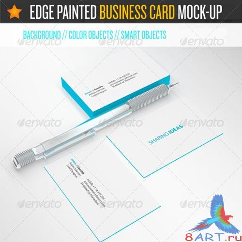 GraphicRiver Edge Painted Business Card Mock-up