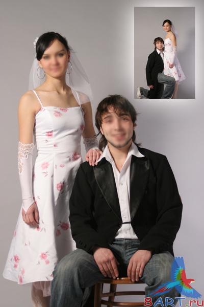 A young man in a suit and a girl in a light dress - ����������� ���������������� �� ������� �� ��������� � ������� ������� ������