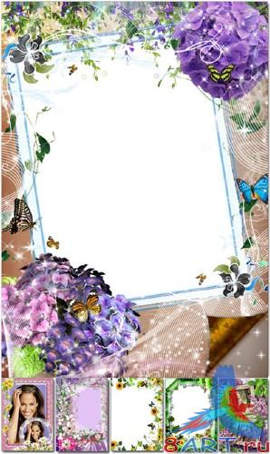 A set of FLOWER frames for Photoshop
