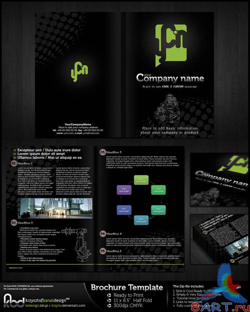 Black Brochure PSD Template