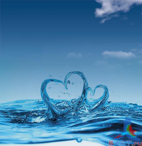 PSD - Water Hearts Template