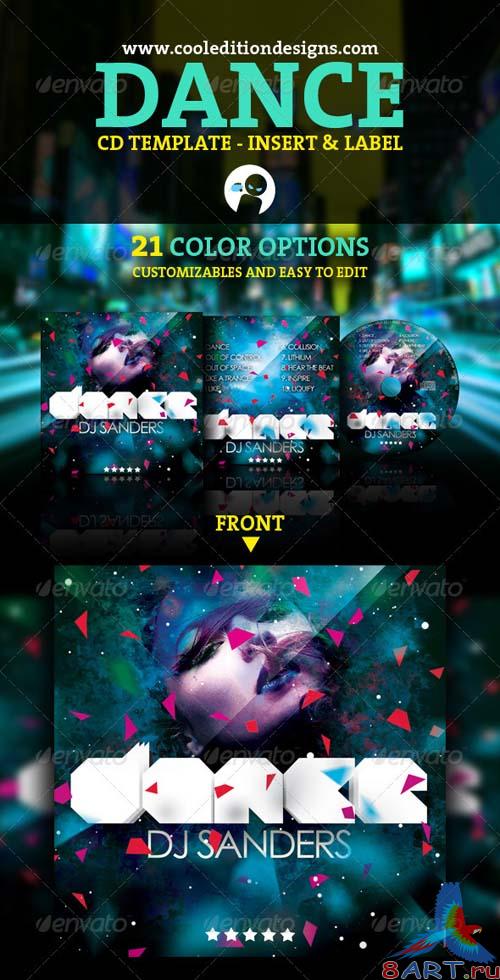 GraphicRiver Dance CD Insert and CD Label GraphicRiver Dance CD Insert and CD Label